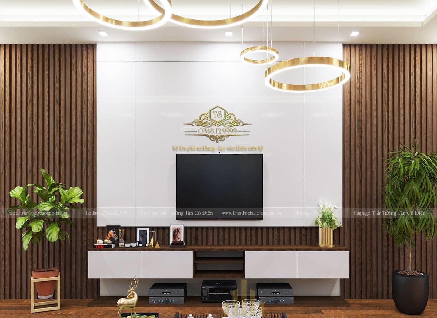 trang trí phào chỉ phòng khách