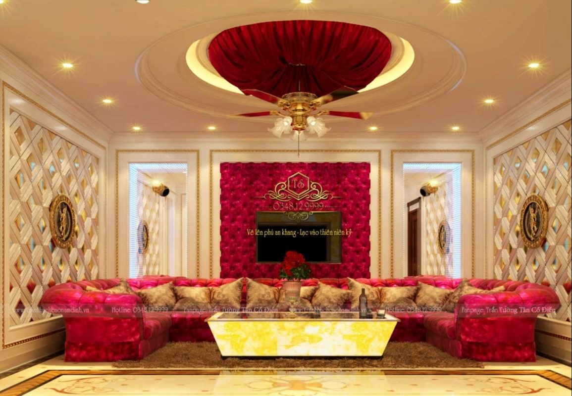 trang trí phào chỉ phòng khách