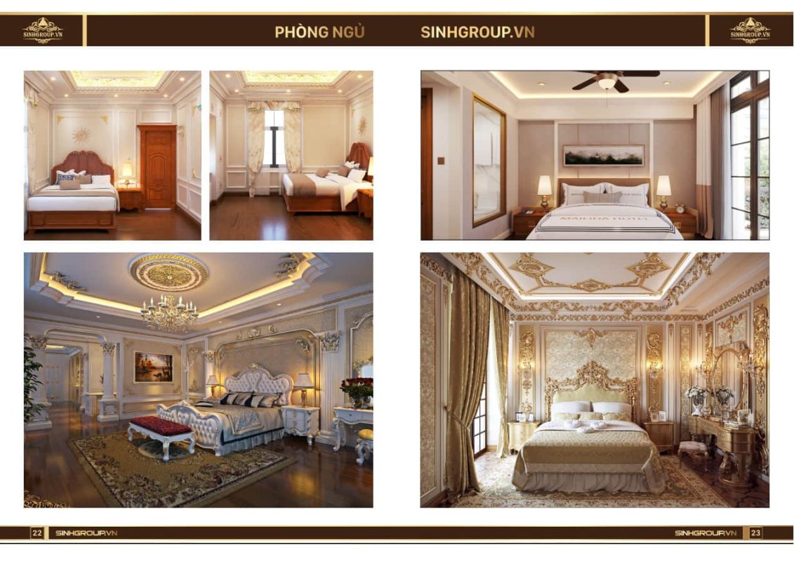 Mẫu thiết kế phào chỉ phòng ngủ tân cổ điển SG - 05