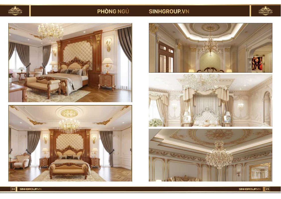 Mẫu thiết kế phào chỉ phòng ngủ tân cổ điển SG - 04
