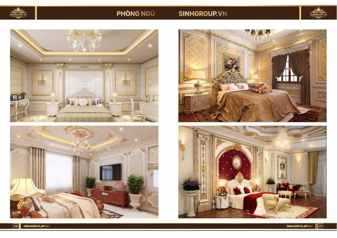 Mẫu thiết kế phào chỉ phòng ngủ tân cổ điển SG - 03